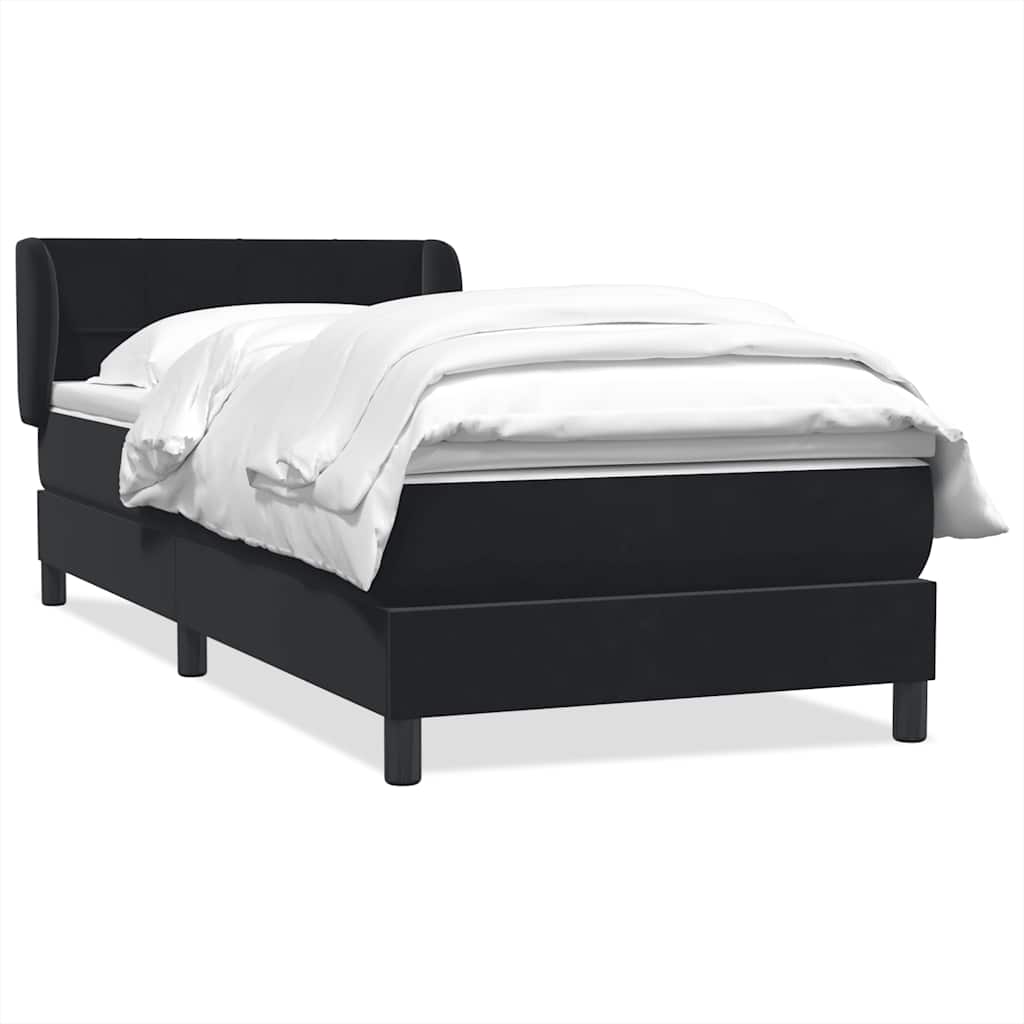 Sommier à lattes de lit avec matelas noir 90x220 cm velours - XIOS
