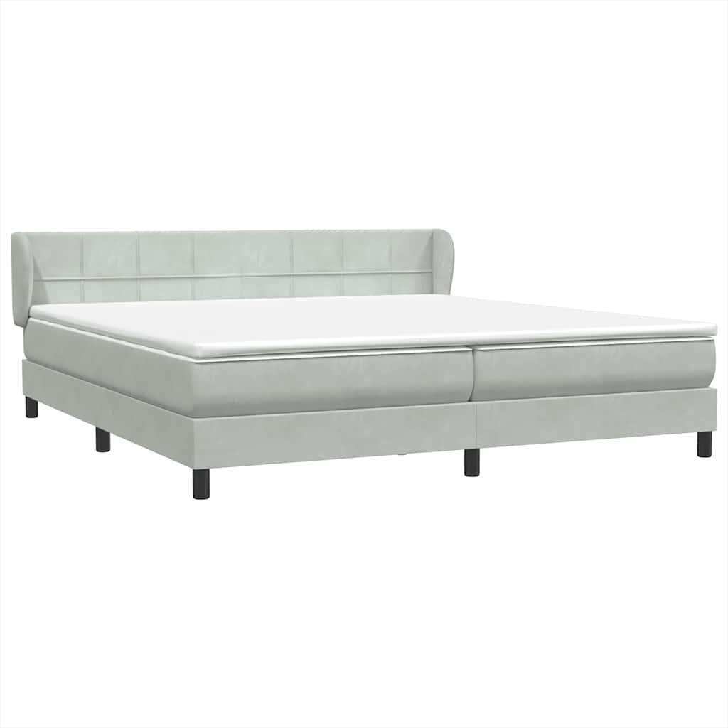 Sommier à lattes de lit et matelas gris clair 180x220cm velours - XIOS