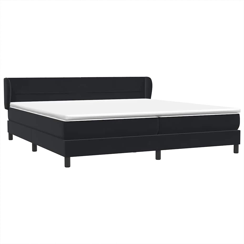 Sommier à lattes de lit avec matelas noir 200x220 cm velours - XIOS
