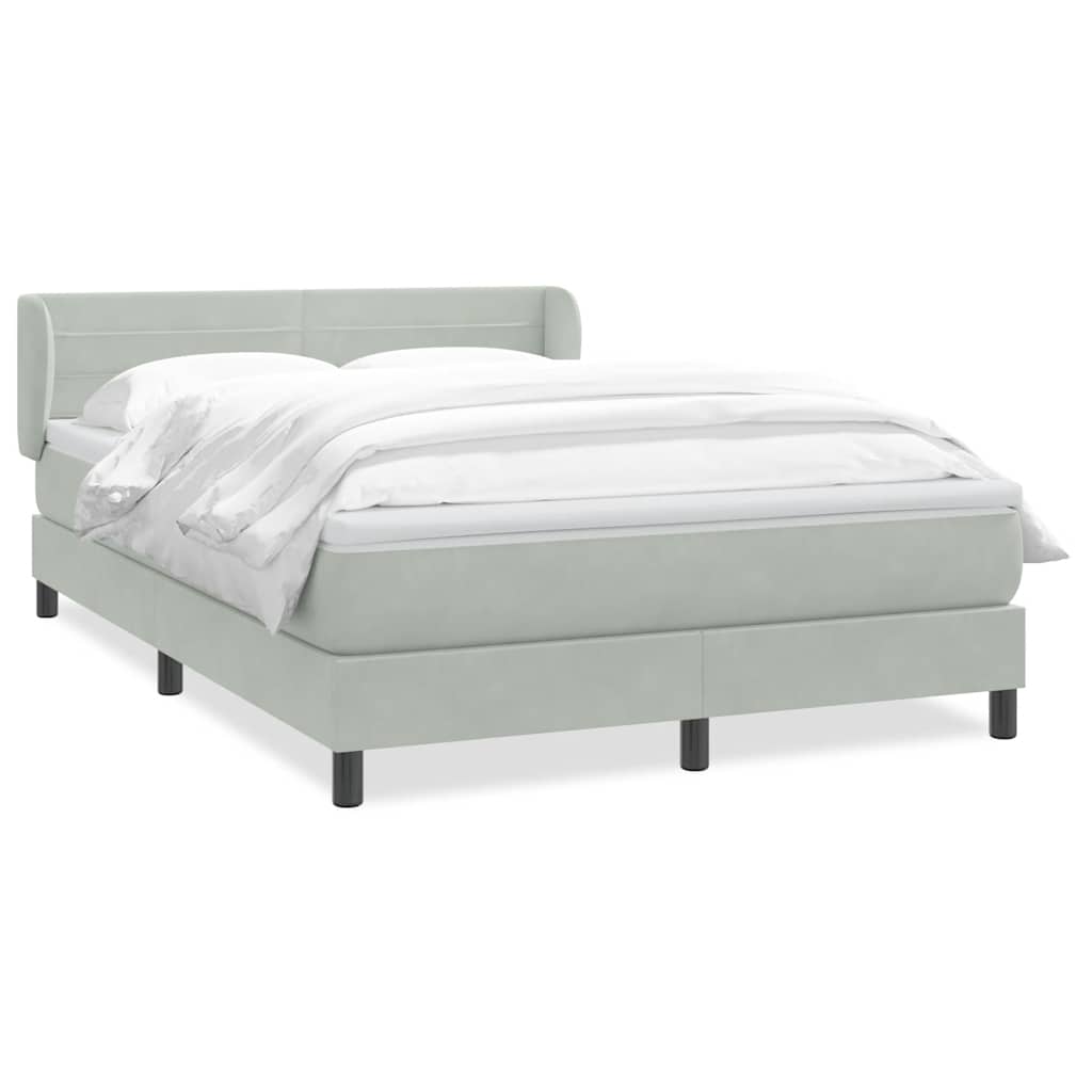 Sommier à lattes de lit et matelas gris clair 160x210cm velours - XIOS
