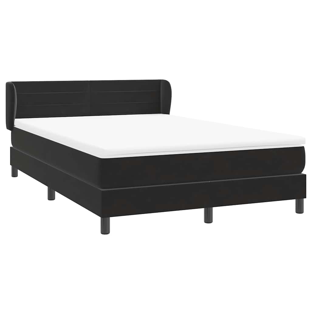 Sommier à lattes de lit avec matelas noir 160x210 cm velours - XIOS