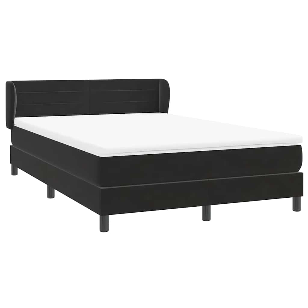 Sommier à lattes de lit avec matelas noir 160x220 cm velours - XIOS