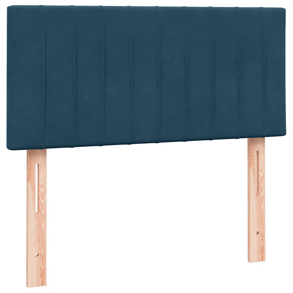 Sommier à lattes de lit et matelas bleu foncé 80x210 cm velours - XIOS