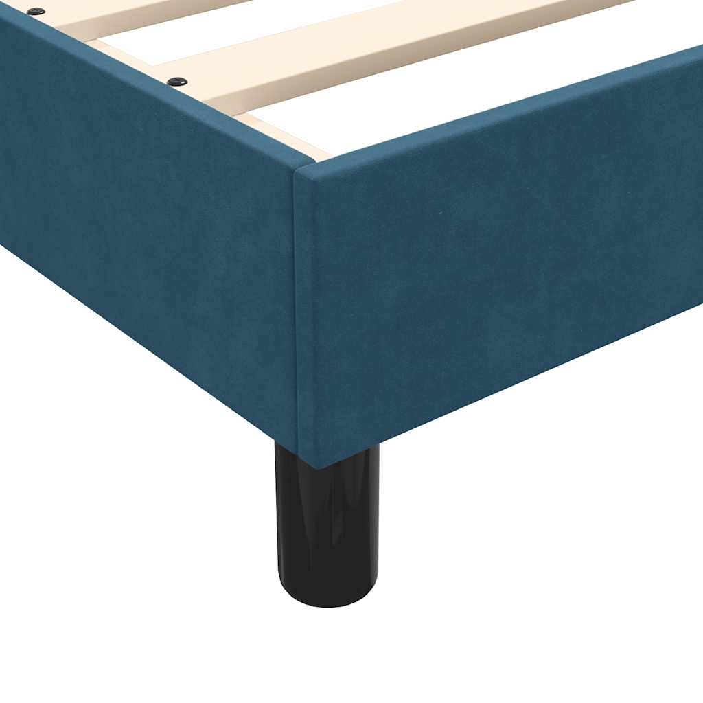 Sommier à lattes de lit et matelas bleu foncé 80x210 cm velours - XIOS
