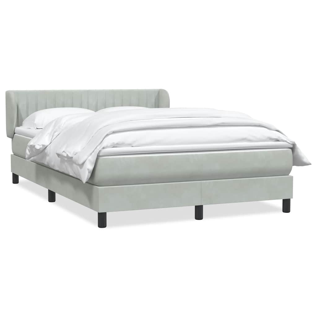 Sommier à lattes de lit et matelas gris clair 160x210cm velours - XIOS