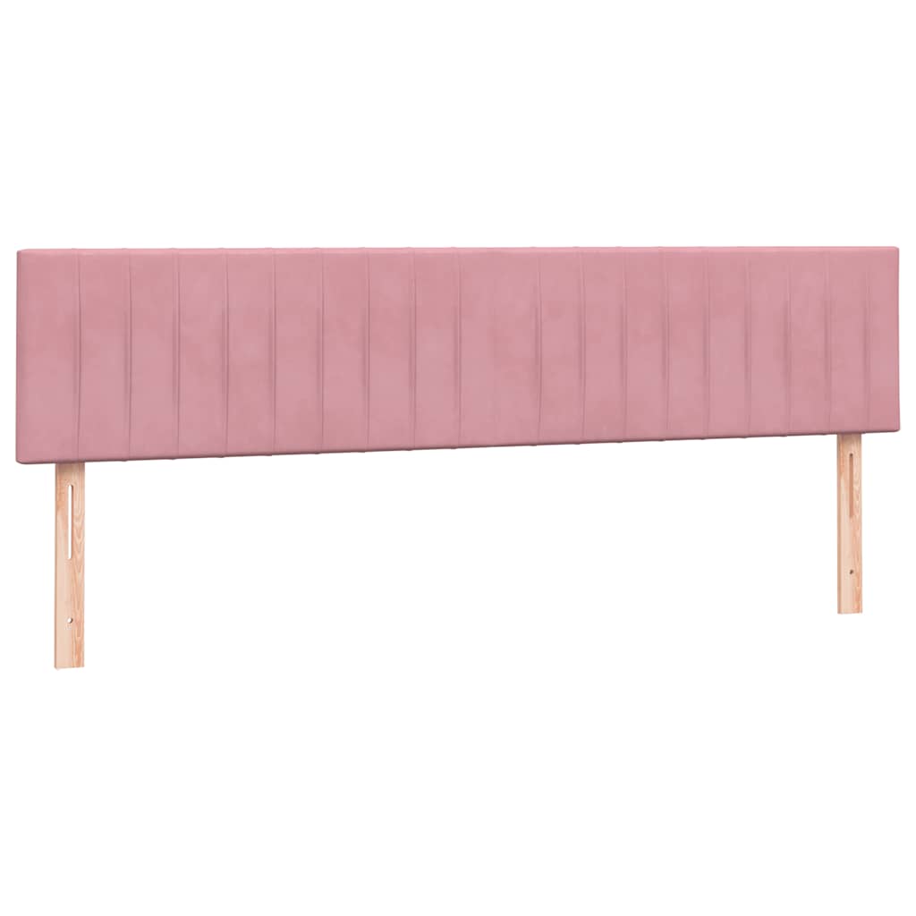 Sommier à lattes de lit avec matelas rose 180x210 cm velours - XIOS
