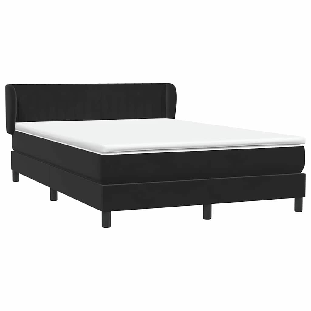 Sommier à lattes de lit avec matelas noir 140x220 cm velours - XIOS