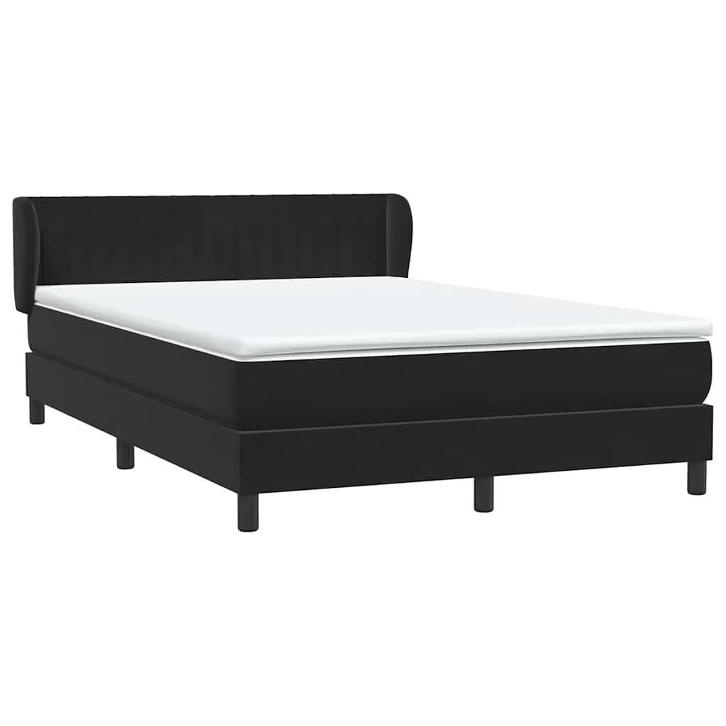 Sommier à lattes de lit avec matelas noir 160x220 cm velours - XIOS