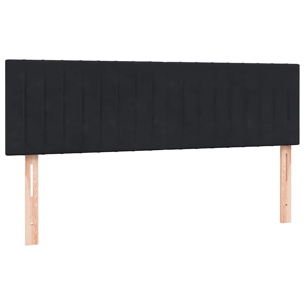 Sommier à lattes de lit avec matelas noir 160x220 cm velours - XIOS