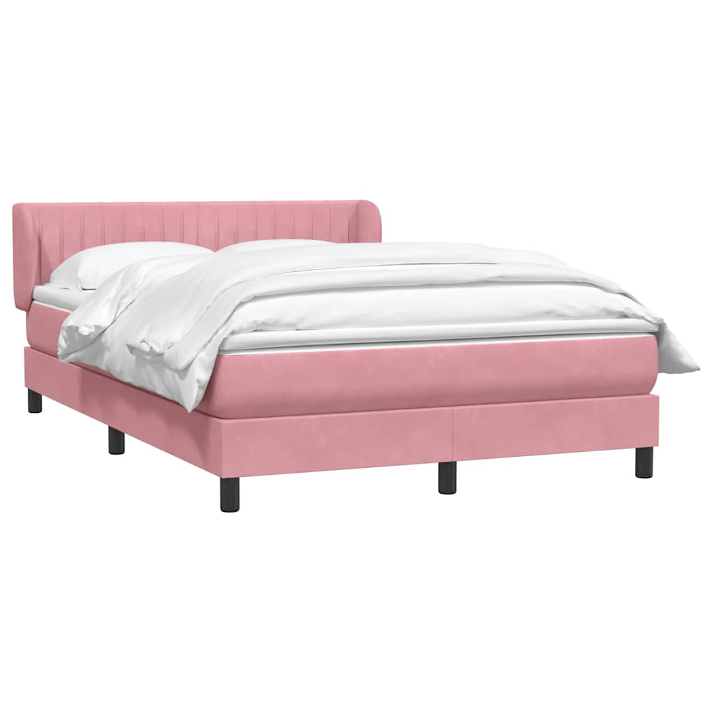 Sommier à lattes de lit avec matelas rose 160x220 cm velours - XIOS
