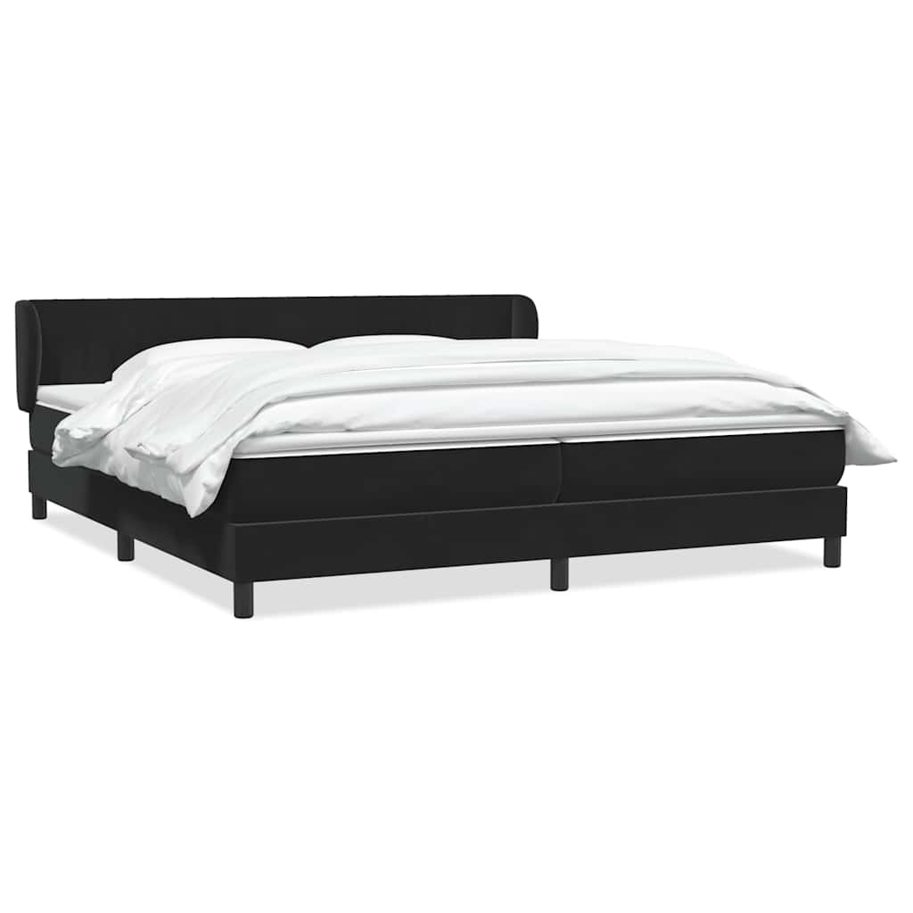 Sommier à lattes de lit avec matelas noir 200x220 cm velours - XIOS