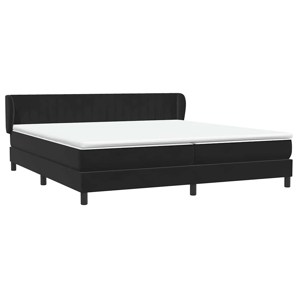 Sommier à lattes de lit avec matelas noir 200x220 cm velours - XIOS