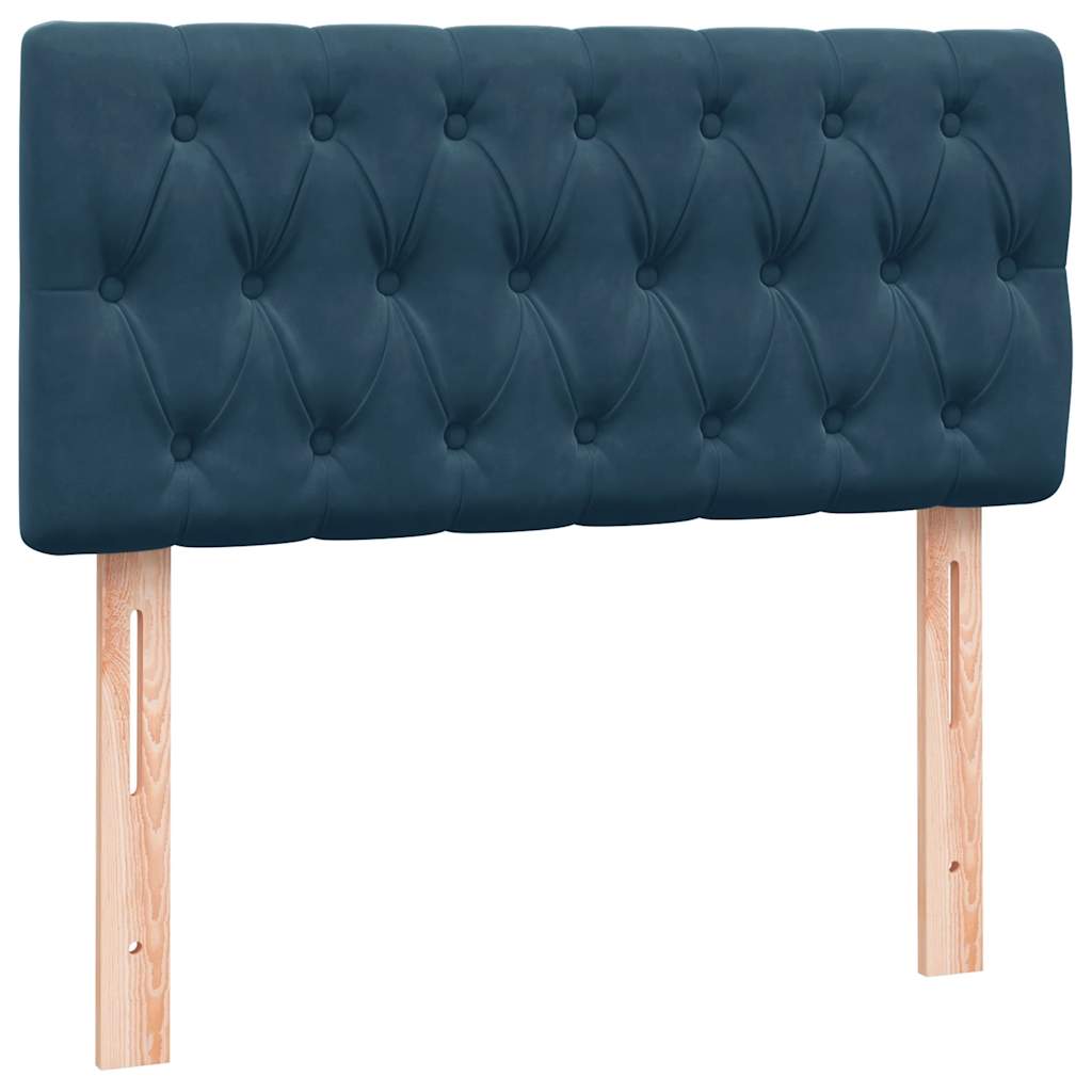 Sommier à lattes de lit et matelas bleu foncé 80x220 cm velours - XIOS