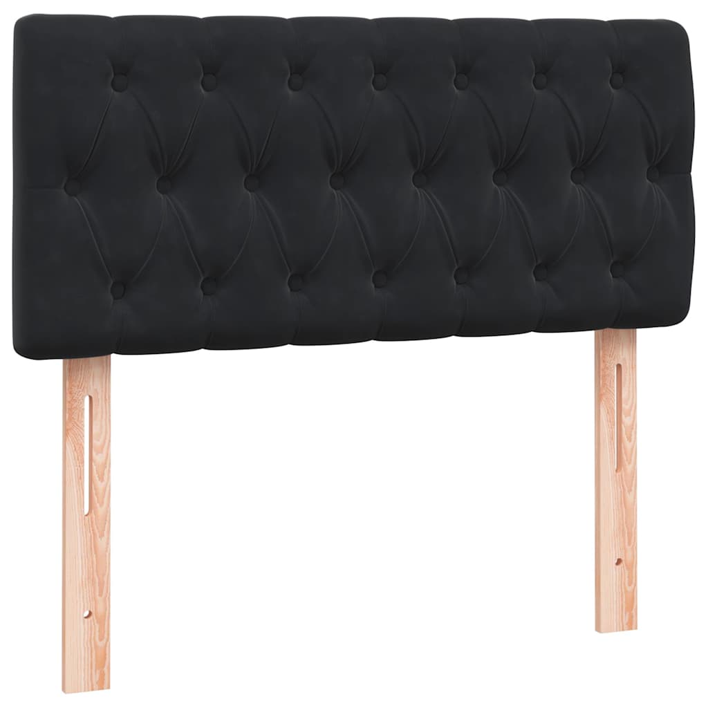 Sommier à lattes de lit avec matelas noir 90x220 cm velours - XIOS