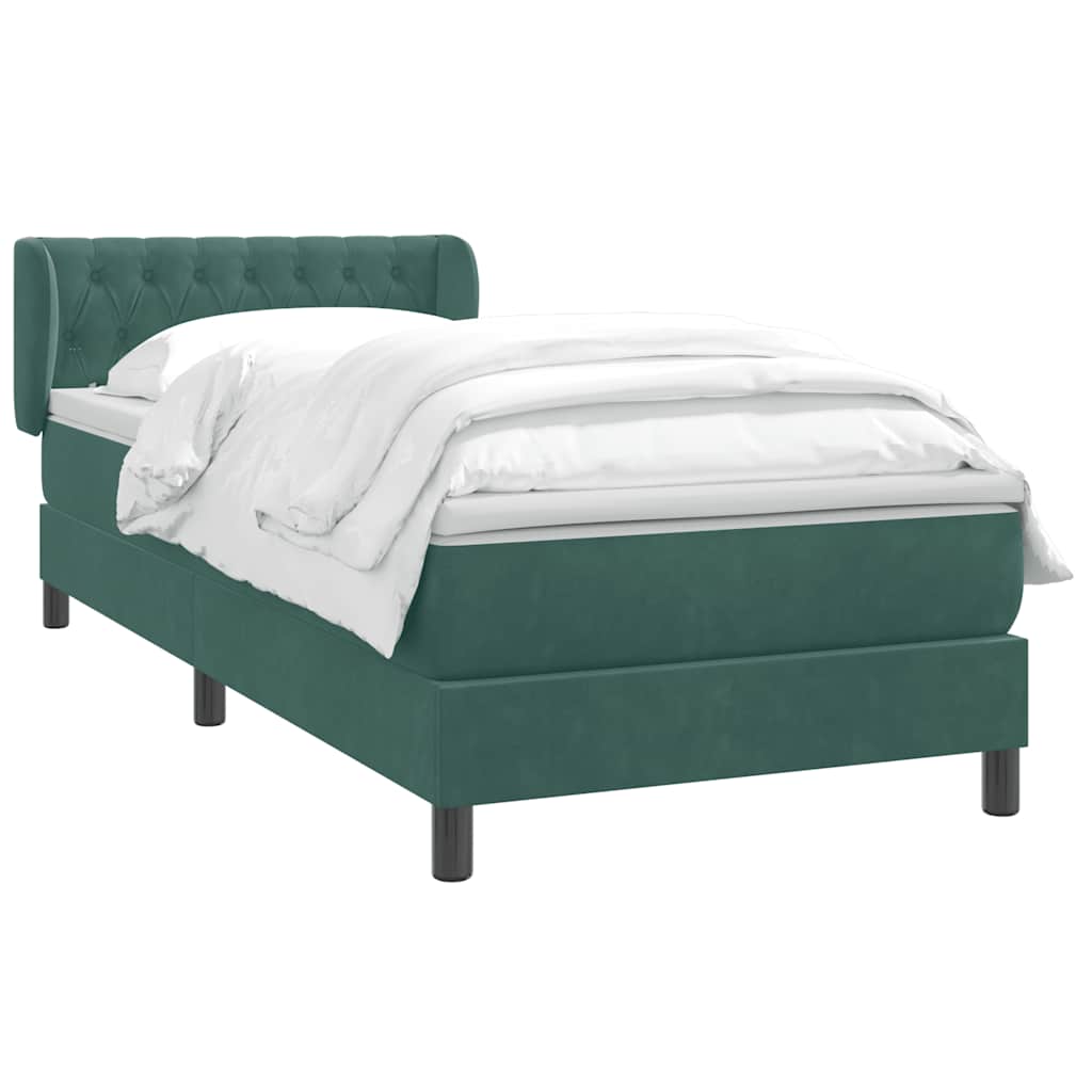 Sommier à lattes de lit et matelas vert foncé 90x220 cm velours - XIOS