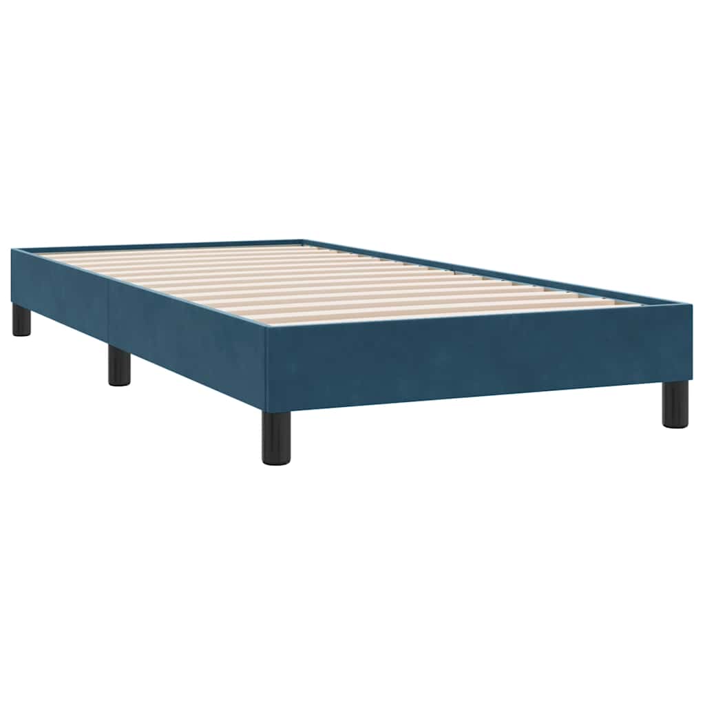 Sommier à lattes de lit et matelas bleu foncé 80x210 cm velours - XIOS
