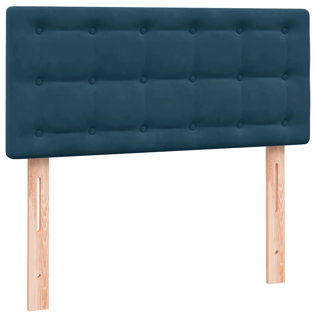 Sommier à lattes de lit et matelas bleu foncé 80x210 cm velours - XIOS