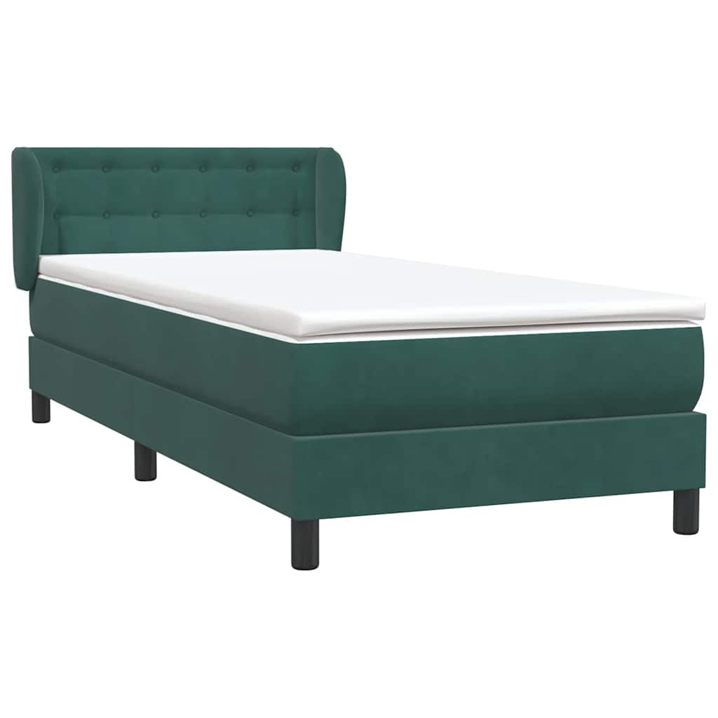 Sommier à lattes de lit et matelas vert foncé 80x220 cm velours - XIOS