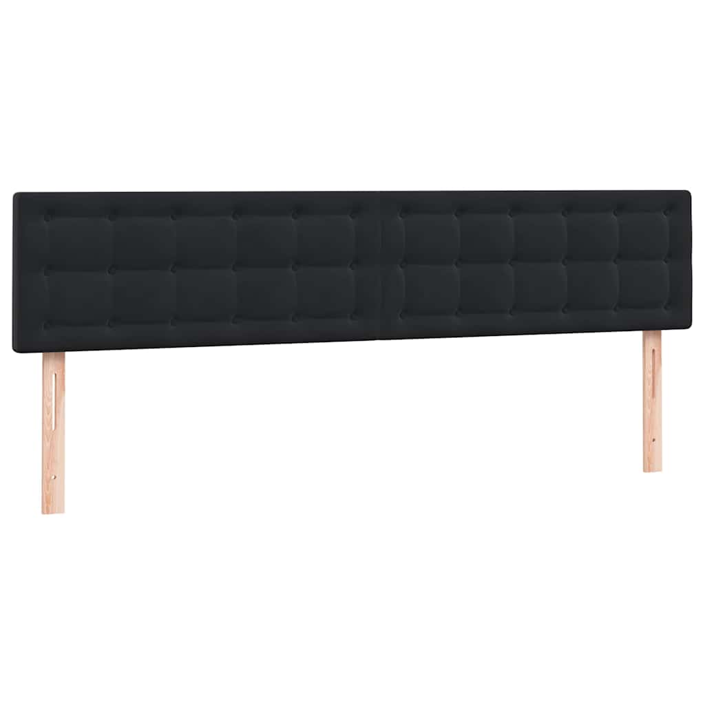 Sommier à lattes de lit avec matelas noir 200x220 cm velours - XIOS