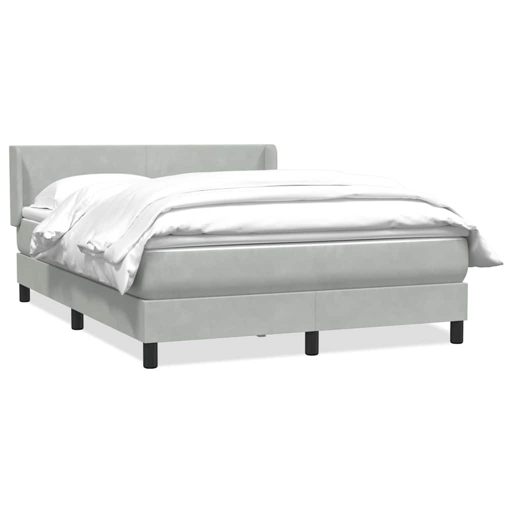 Sommier à lattes de lit et matelas gris clair 140x210cm velours - XIOS