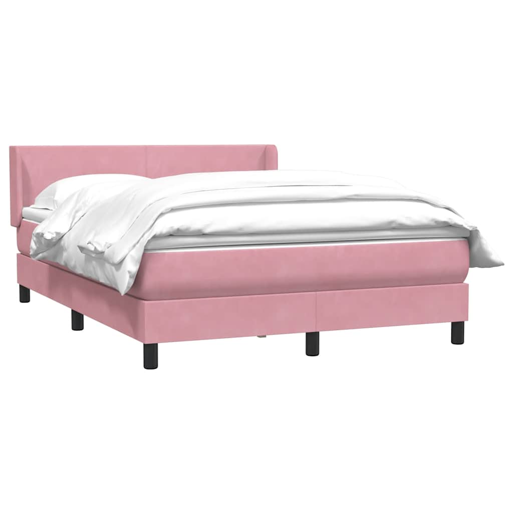 Sommier à lattes de lit avec matelas rose 140x210 cm velours - XIOS