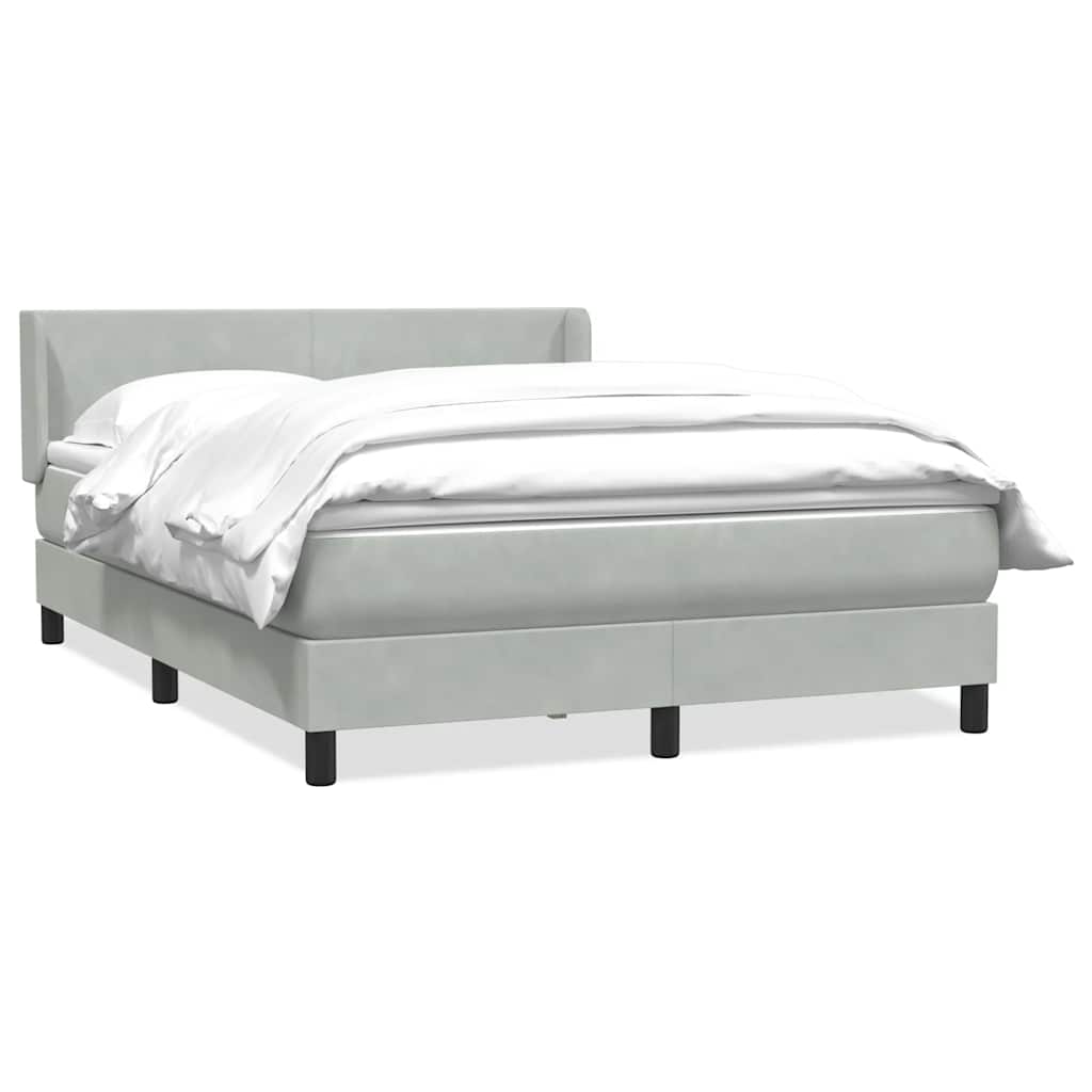 Sommier à lattes de lit et matelas gris clair 160x210cm velours - XIOS
