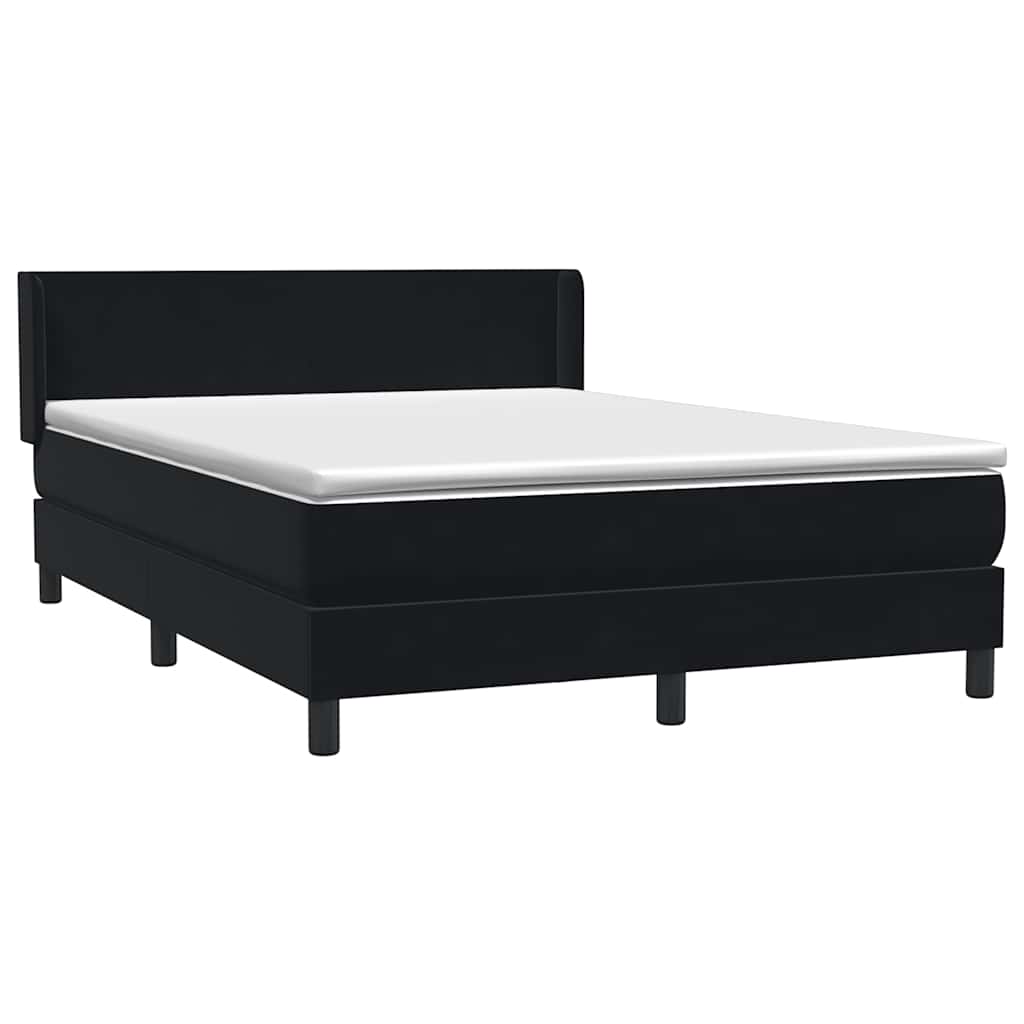 Sommier à lattes de lit avec matelas noir 160x210 cm velours - XIOS