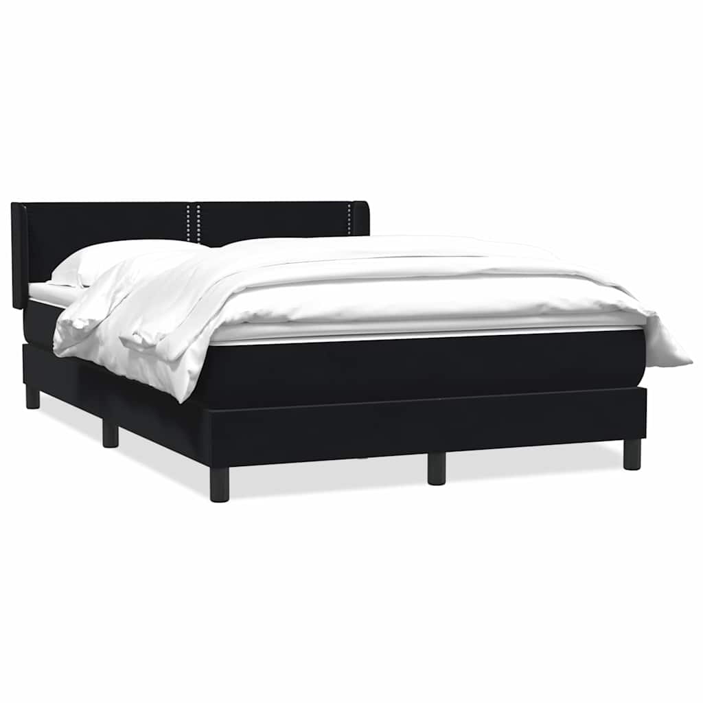 Sommier à lattes de lit avec matelas noir 140x210 cm velours - XIOS