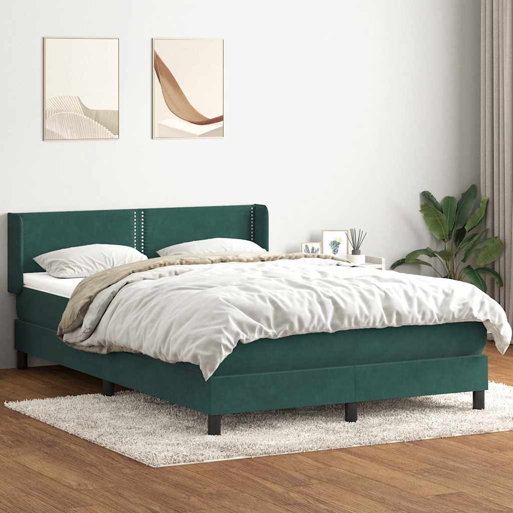 Sommier à lattes de lit et matelas vert foncé 140x210cm velours - XIOS