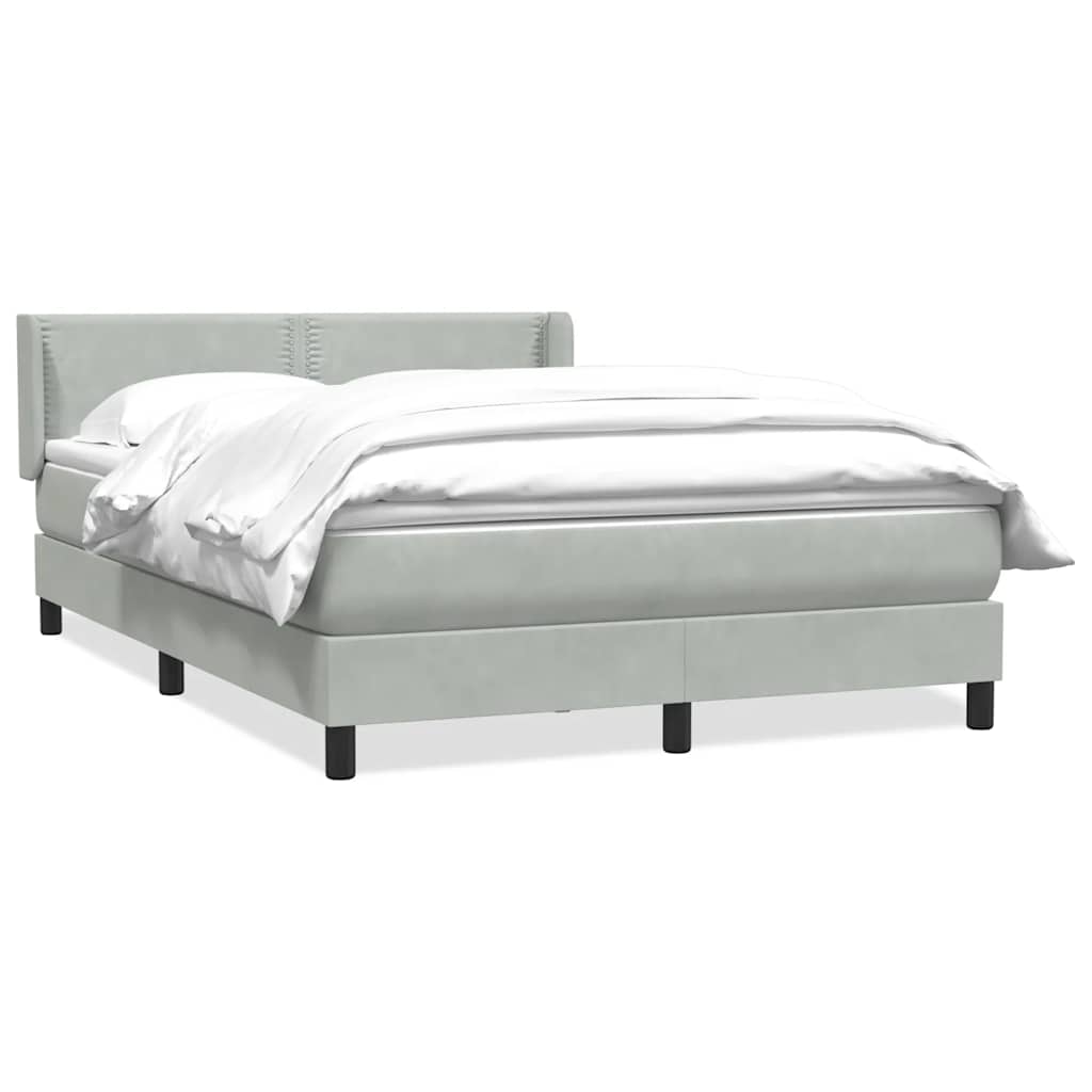 Sommier à lattes de lit et matelas gris clair 160x210cm velours - XIOS