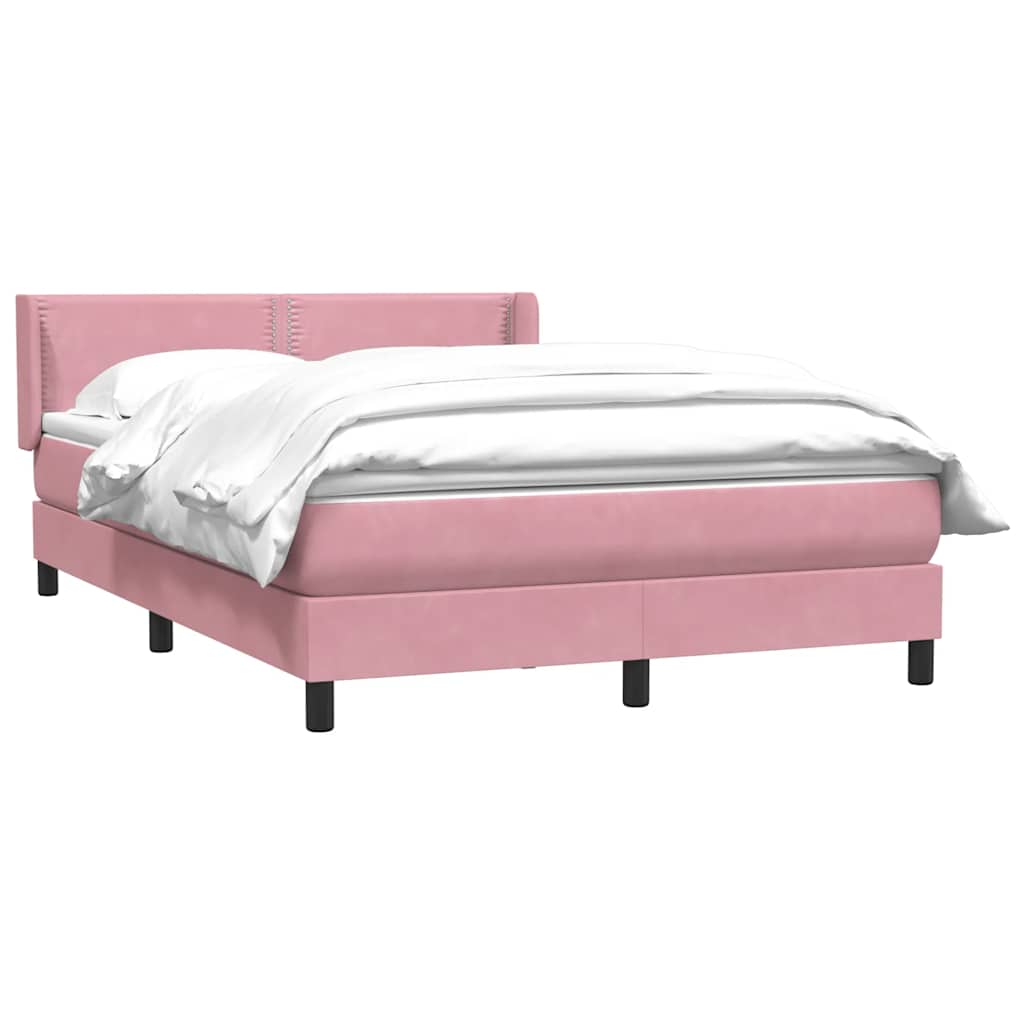 Sommier à lattes de lit avec matelas rose 160x210 cm velours - XIOS