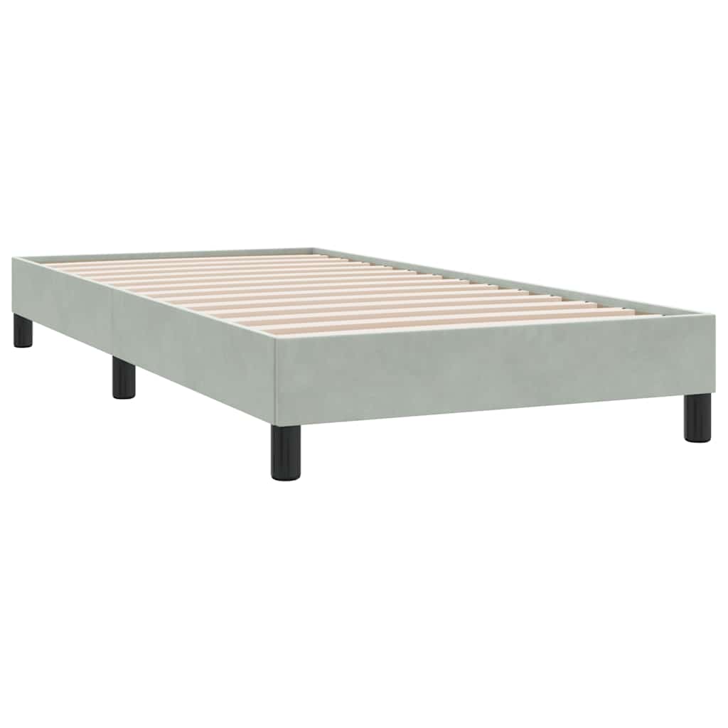Sommier à lattes de lit et matelas gris clair 90x210 cm velours - XIOS