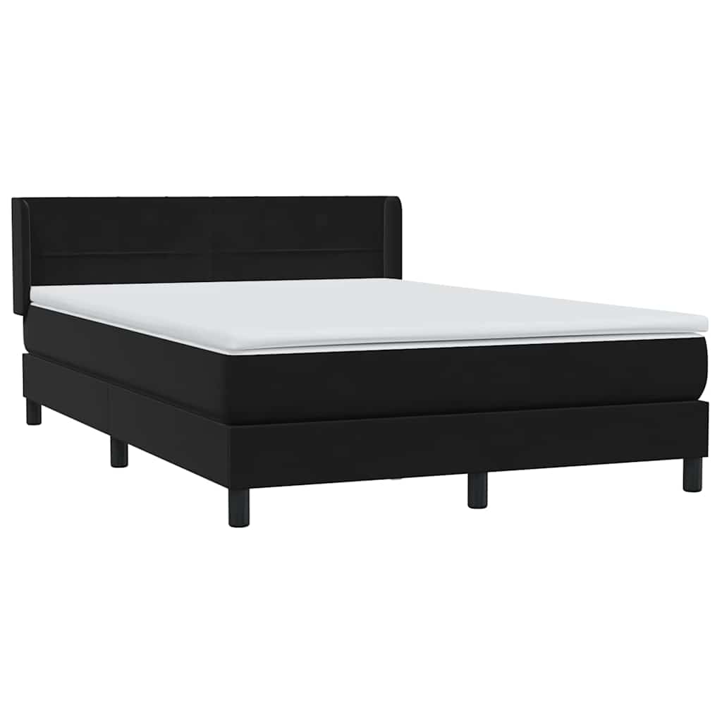 Sommier à lattes de lit avec matelas noir 160x210 cm velours - XIOS