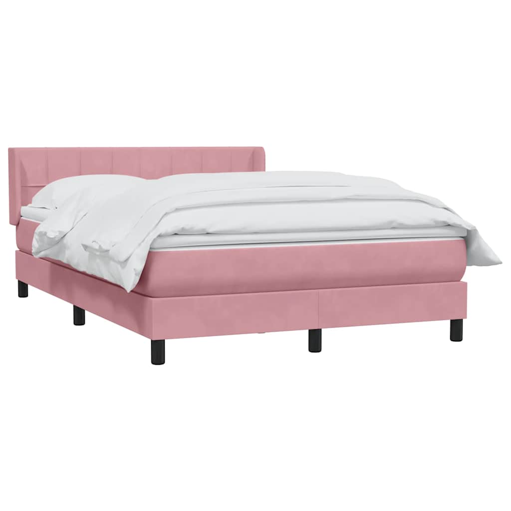 Sommier à lattes de lit avec matelas rose 160x210 cm velours - XIOS