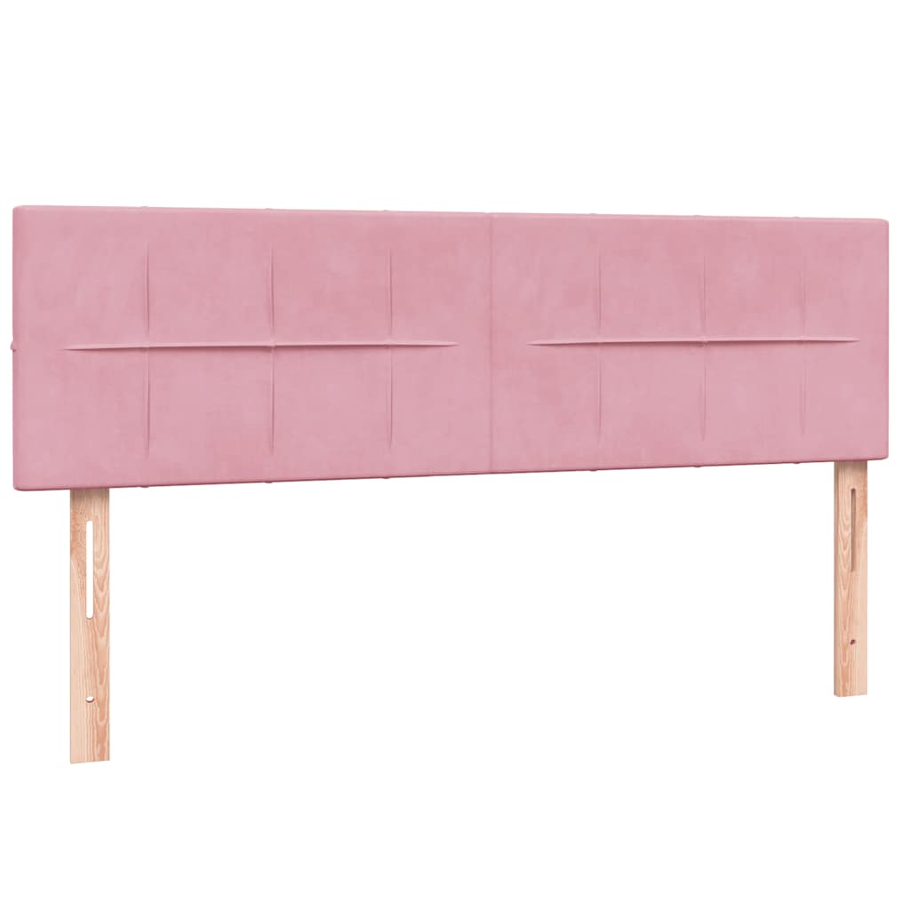 Sommier à lattes de lit avec matelas rose 160x210 cm velours - XIOS