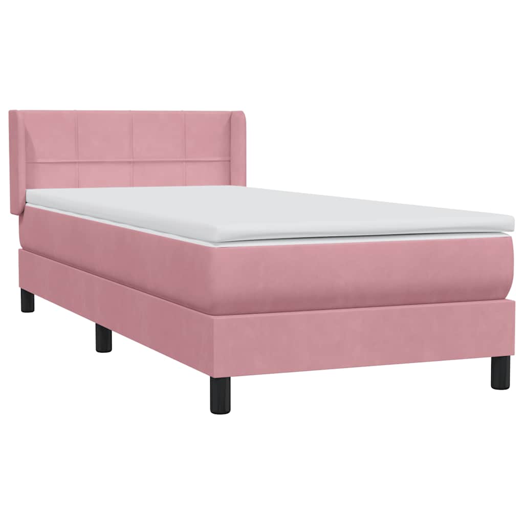 Sommier à lattes de lit avec matelas rose 80x220 cm velours - XIOS