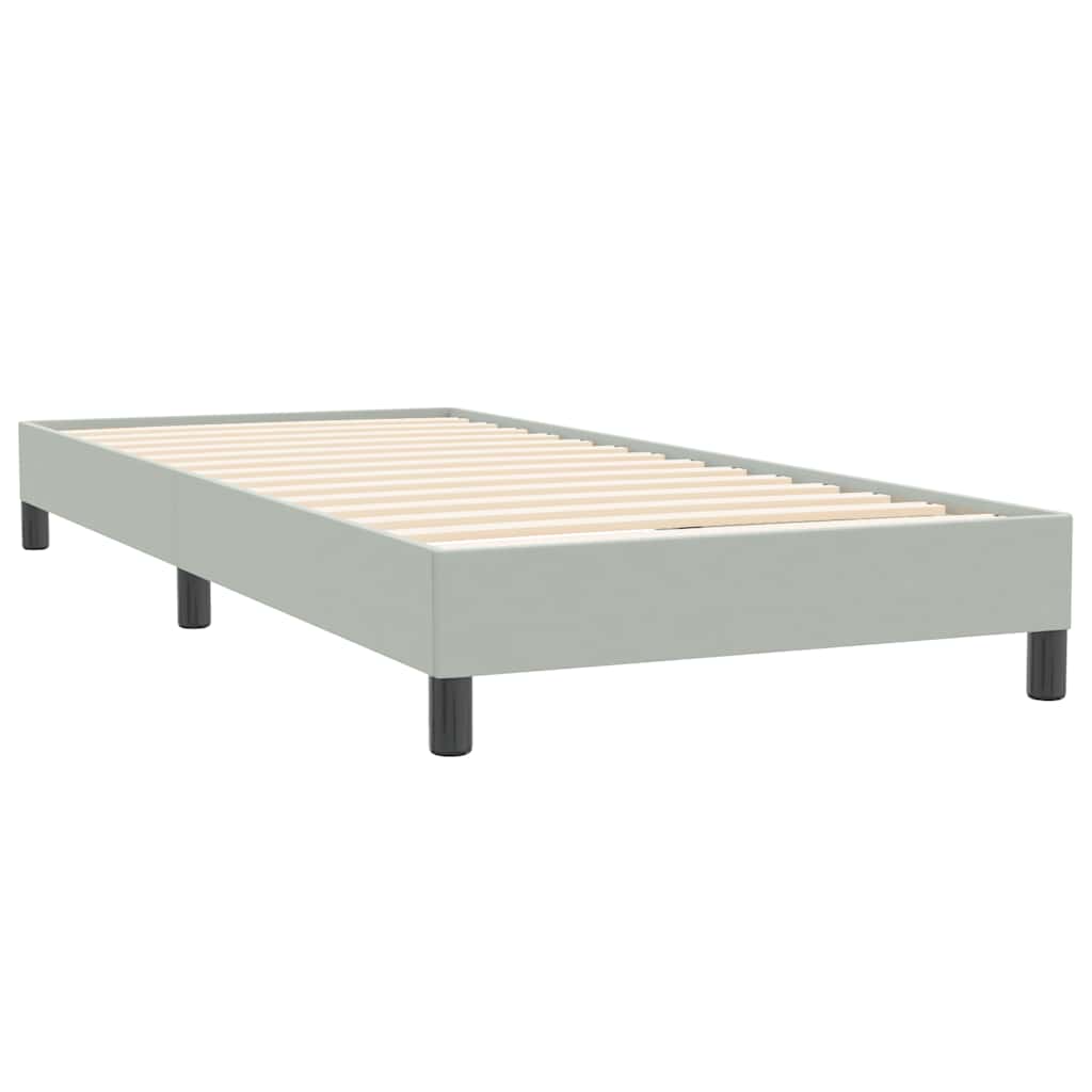 Sommier à lattes de lit et matelas gris clair 90x220 cm velours - XIOS