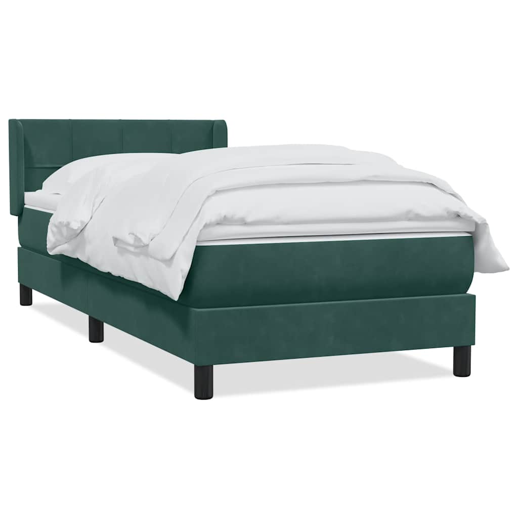 Sommier à lattes de lit et matelas vert foncé 90x220 cm velours - XIOS