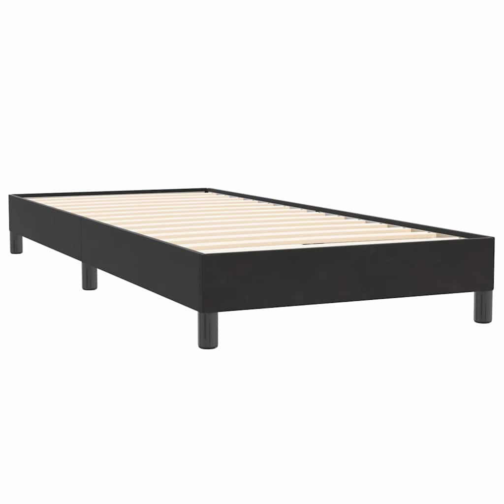 Sommier à lattes de lit avec matelas noir 100x220 cm velours - XIOS