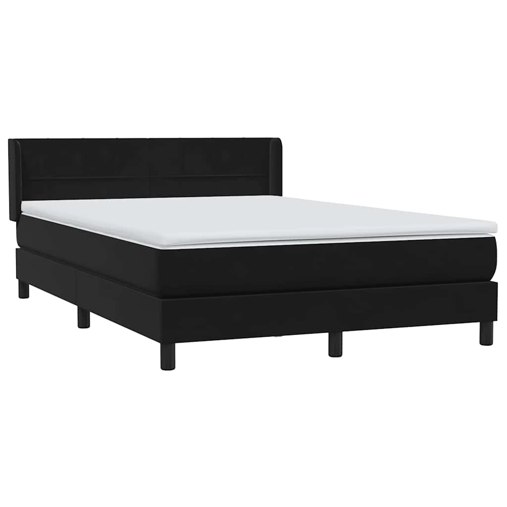 Sommier à lattes de lit avec matelas noir 160x220 cm velours - XIOS