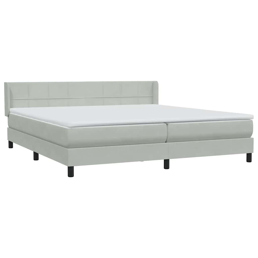 Sommier à lattes de lit et matelas gris clair 180x220cm velours - XIOS