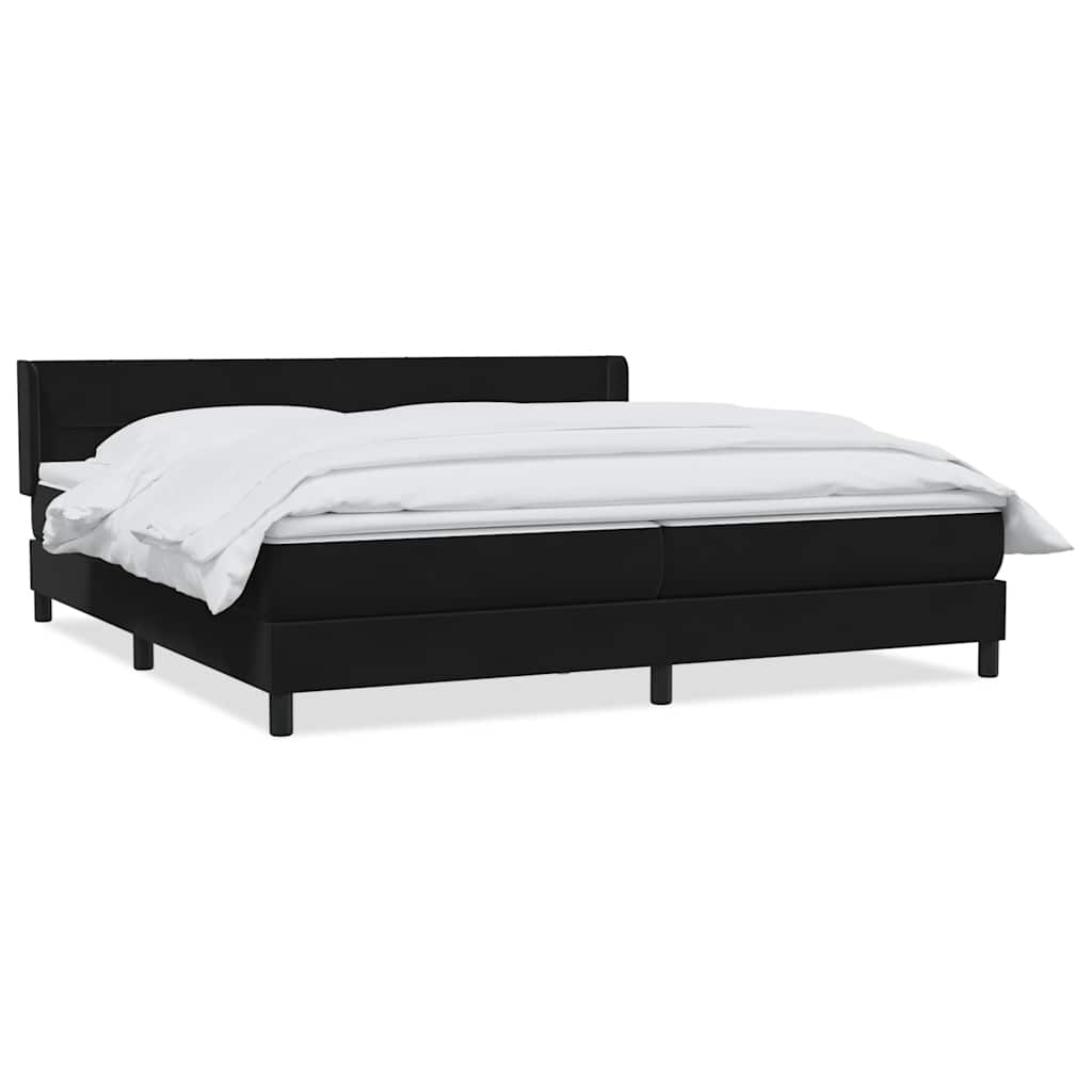 Sommier à lattes de lit avec matelas noir 200x220 cm velours - XIOS