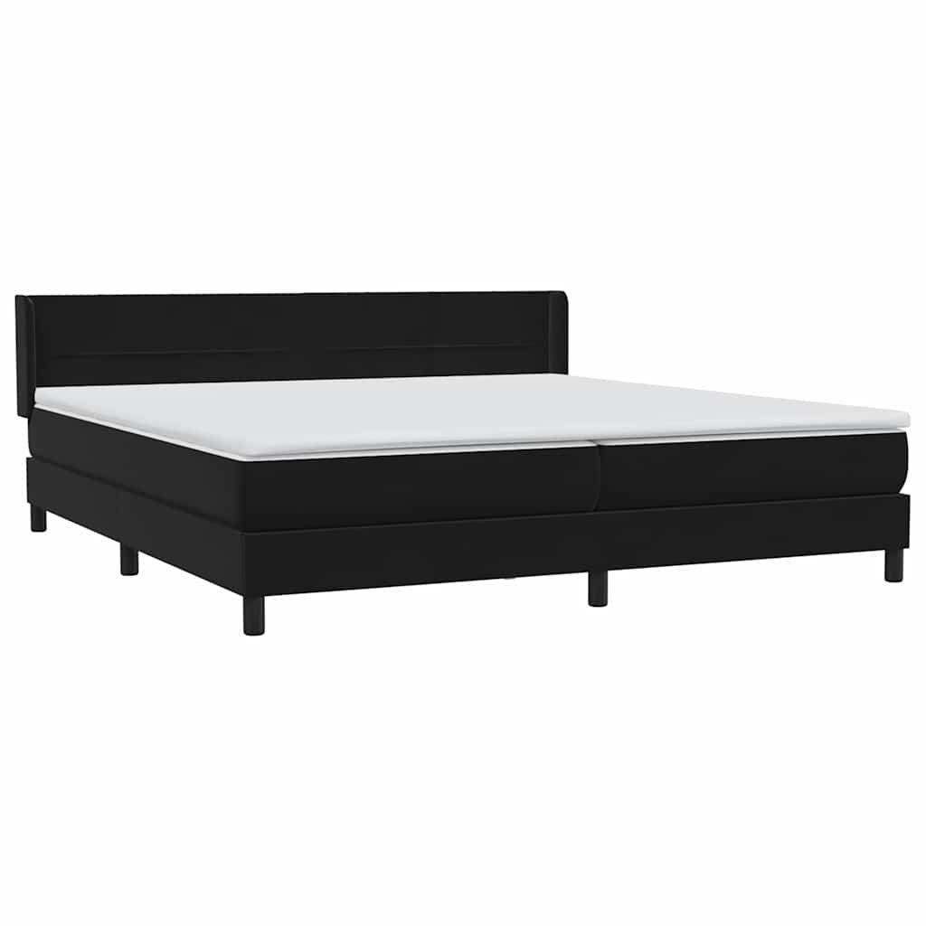 Sommier à lattes de lit avec matelas noir 200x220 cm velours - XIOS