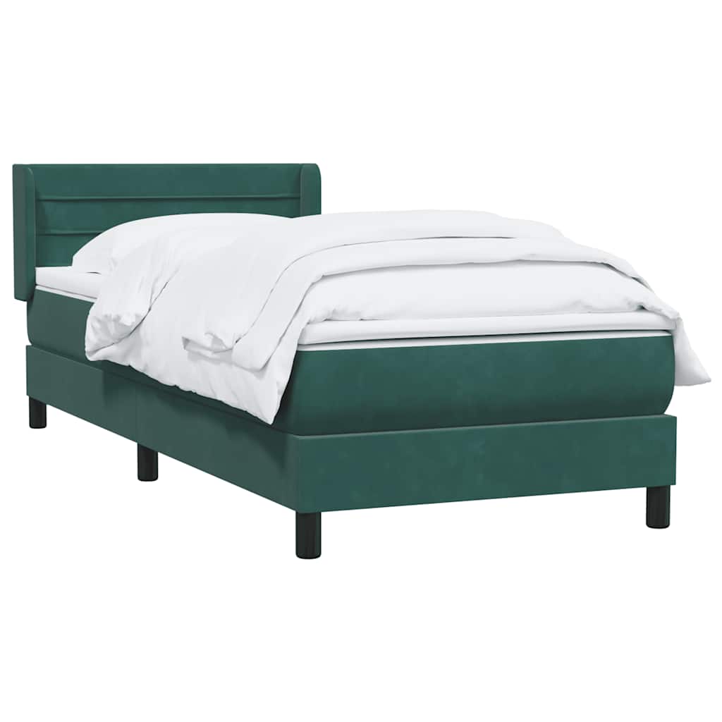 Sommier à lattes de lit et matelas vert foncé 90x210 cm velours - XIOS