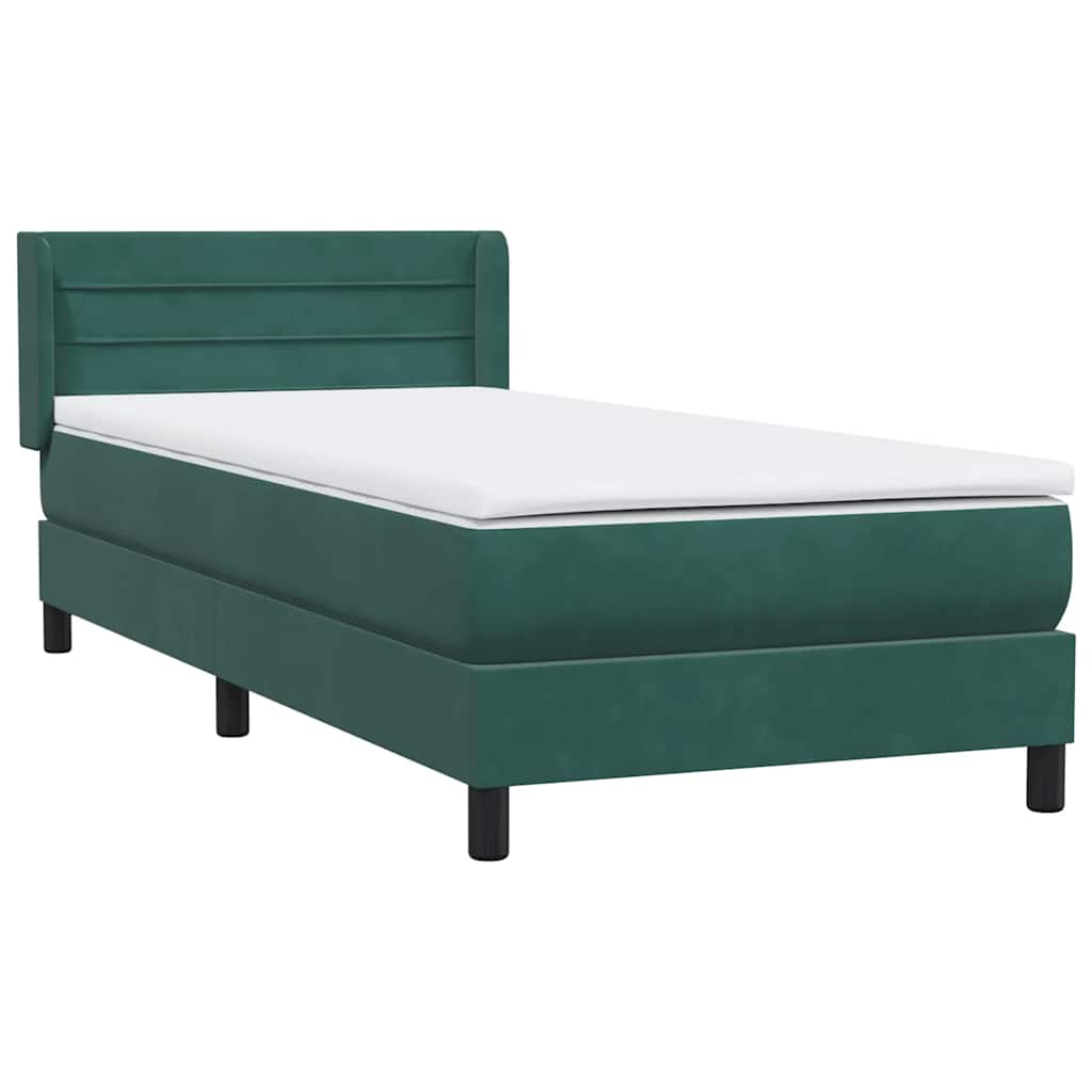 Sommier à lattes de lit et matelas vert foncé 90x210 cm velours - XIOS