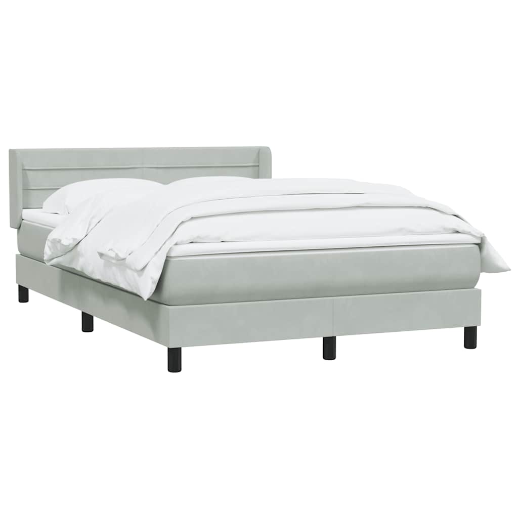 Sommier à lattes de lit et matelas gris clair 140x210cm velours - XIOS