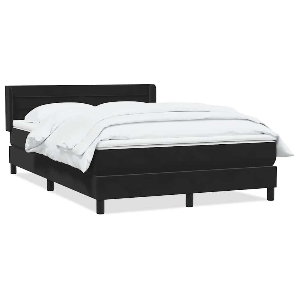 Sommier à lattes de lit avec matelas noir 140x210 cm velours - XIOS