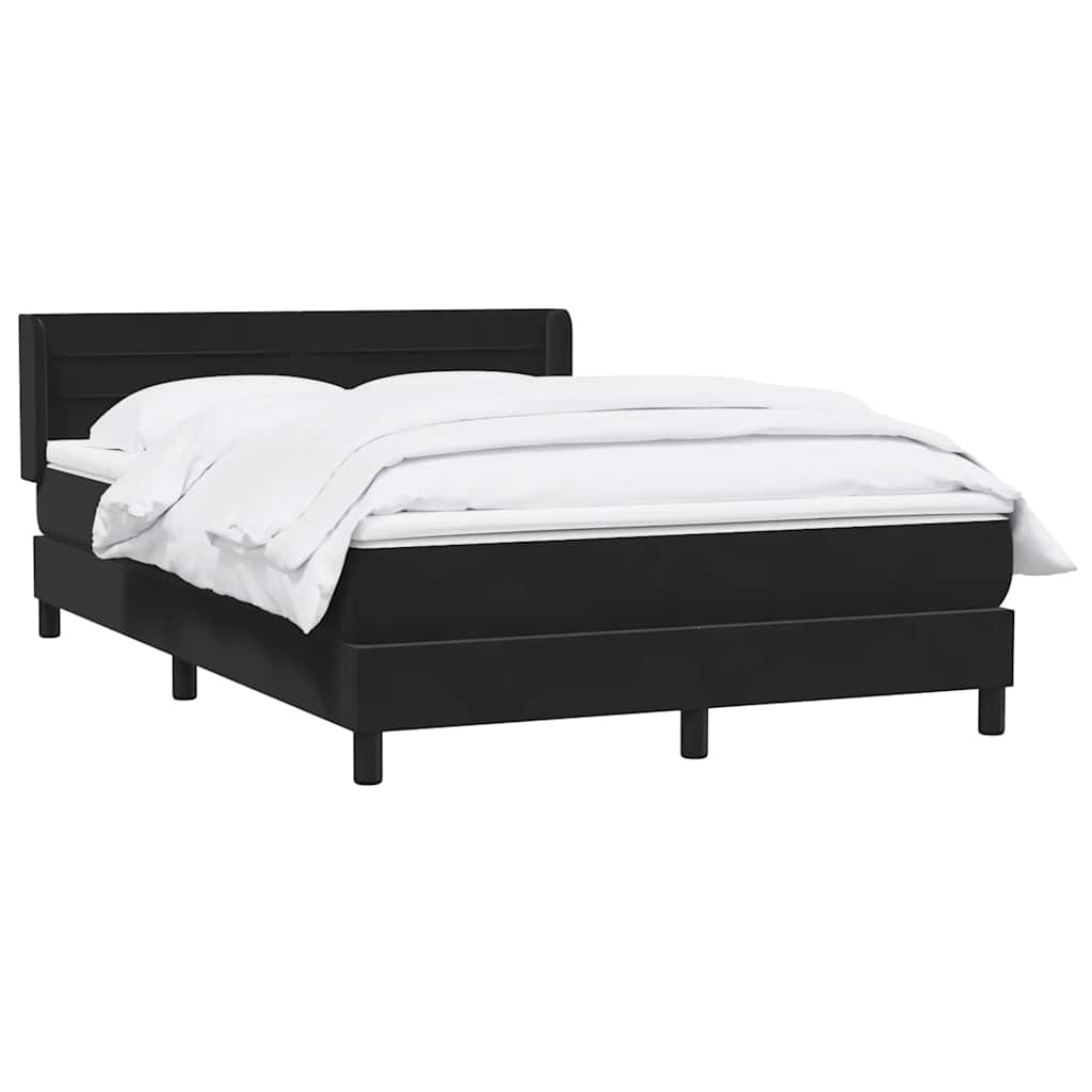 Sommier à lattes de lit avec matelas noir 160x210 cm velours - XIOS