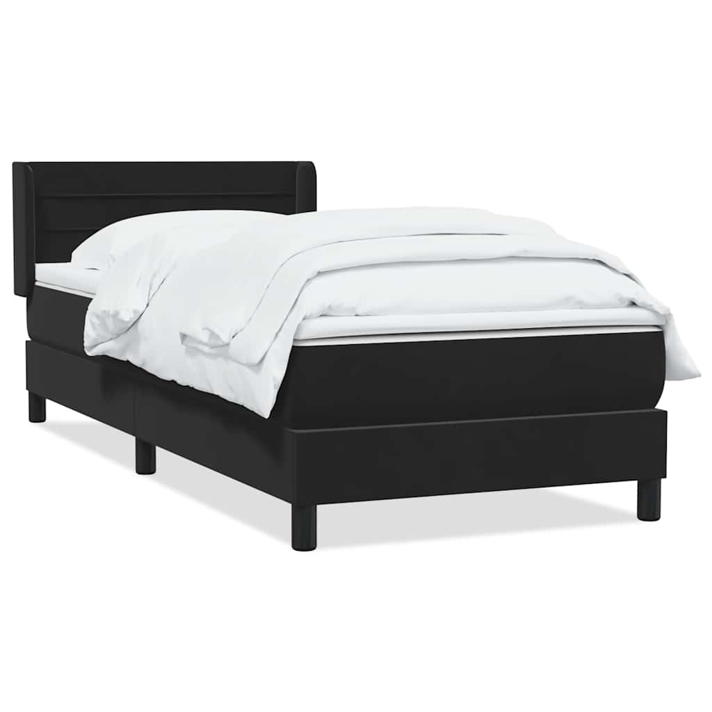 Sommier à lattes de lit avec matelas noir 90x220 cm velours - XIOS