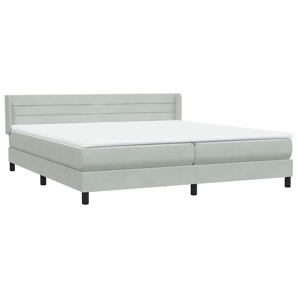 Sommier à lattes de lit et matelas gris clair 180x220cm velours - XIOS